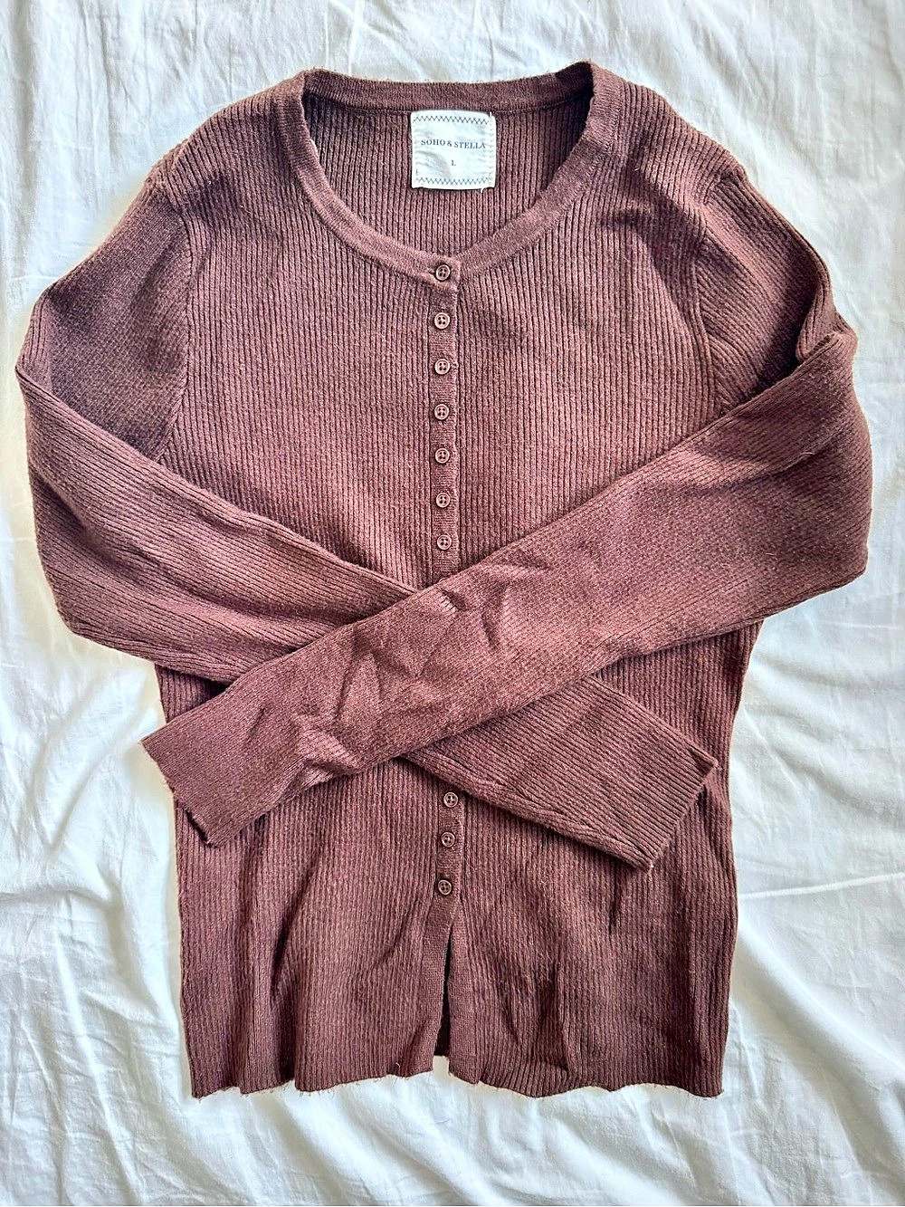 Soho & Stella Brown Cardigan Size Large Like New
